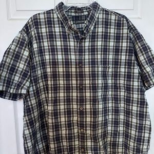St John’s Bay Men’s XXL Short Sleeve Button-Down Shirt 100% Cotton